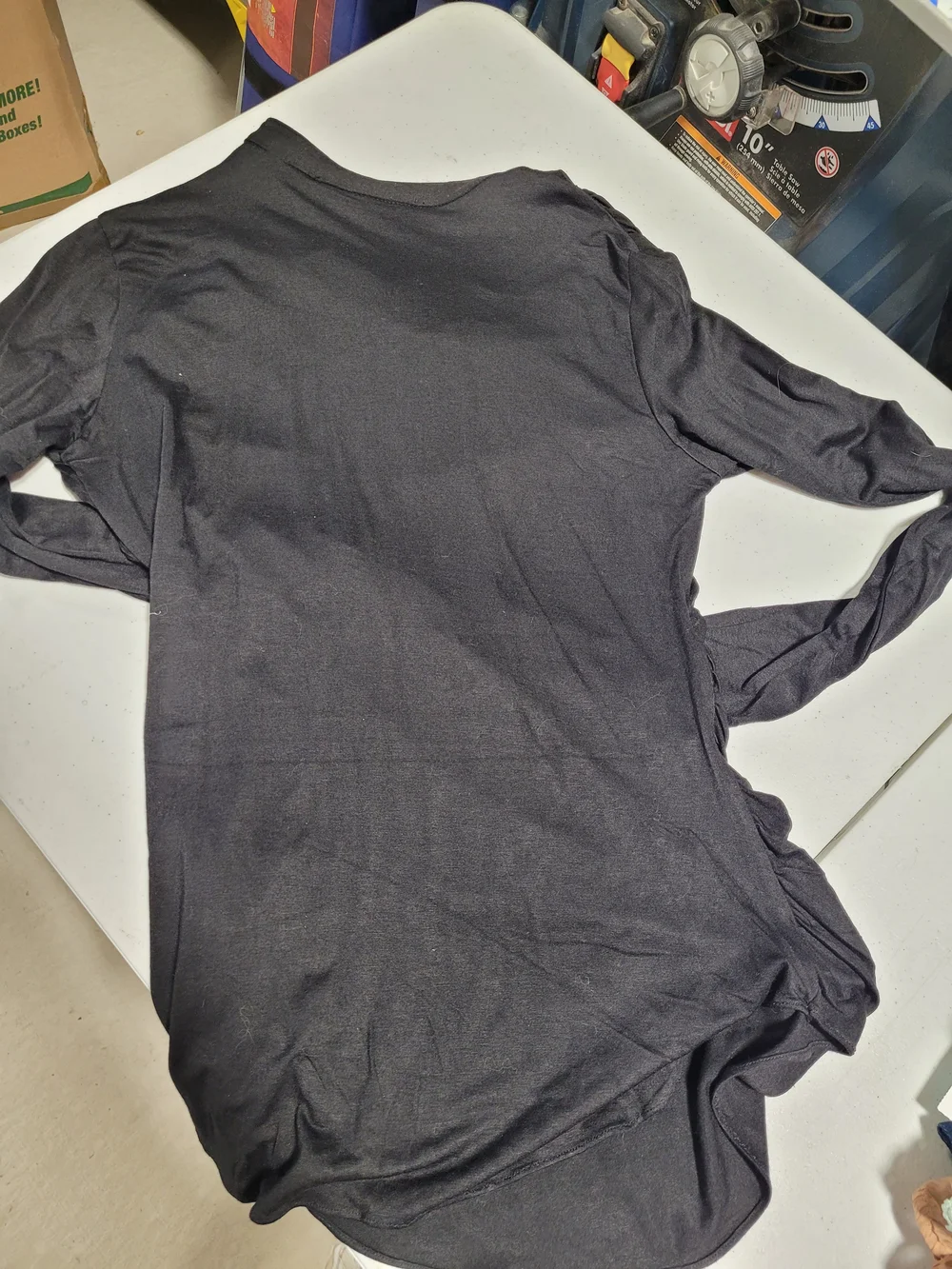 Patrizia Luca Black Long Sleeve Drape Top - Picture 4 of 4